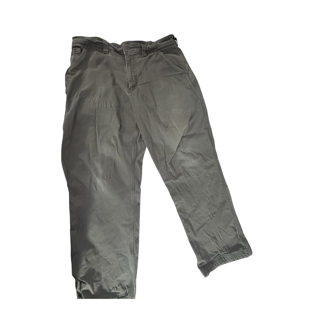 See Photo* Duluth Trading Mens Pants 38x30 Gray Cotton Stretch Utility Workwear